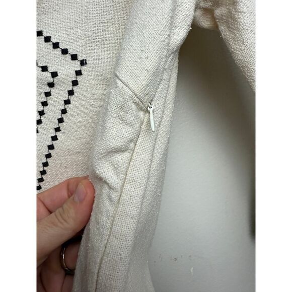 Gypset Silk Embroidered Mini Caftan Dress with Fringe Sz. M - Picture 6 of 9